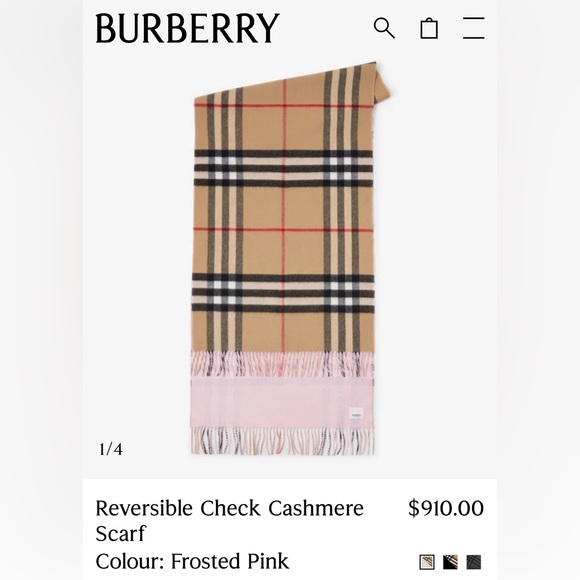 Burberry Accessories - Burberry Reversible Check Cashmere Scarf